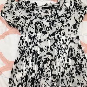 Black and white button up blouse